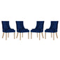 Pose Performance Velvet Dining Chair Set of 4 by Modway
