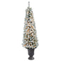 62' Flocked Pencil Artificial Christmas Tree w/ 200 Clear Lights