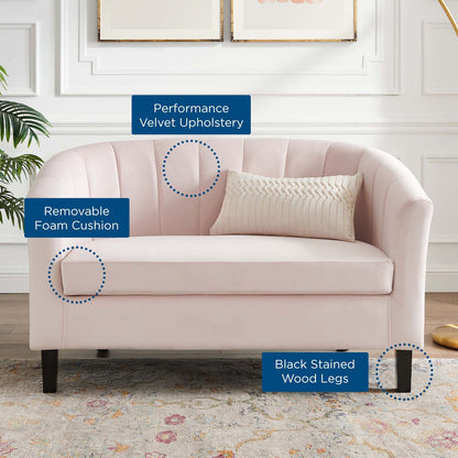 Prospect Channel Tufted Performance Velvet Loveseat by Modway