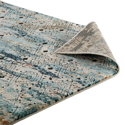 Tribute Eisley Rustic Distressed Transitional Diamond Lattice 5x8 Area Rug by Modway