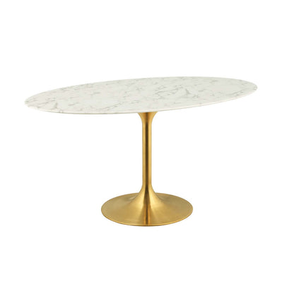 Lippa 60" Oval Faux Marble Dining Table by Modway