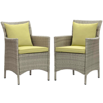 Conduit Outdoor Patio Wicker Rattan Dining Armchair Set of 2 by Modway