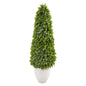52" Eucalyptus Topiary Artificial Tree in White Planter