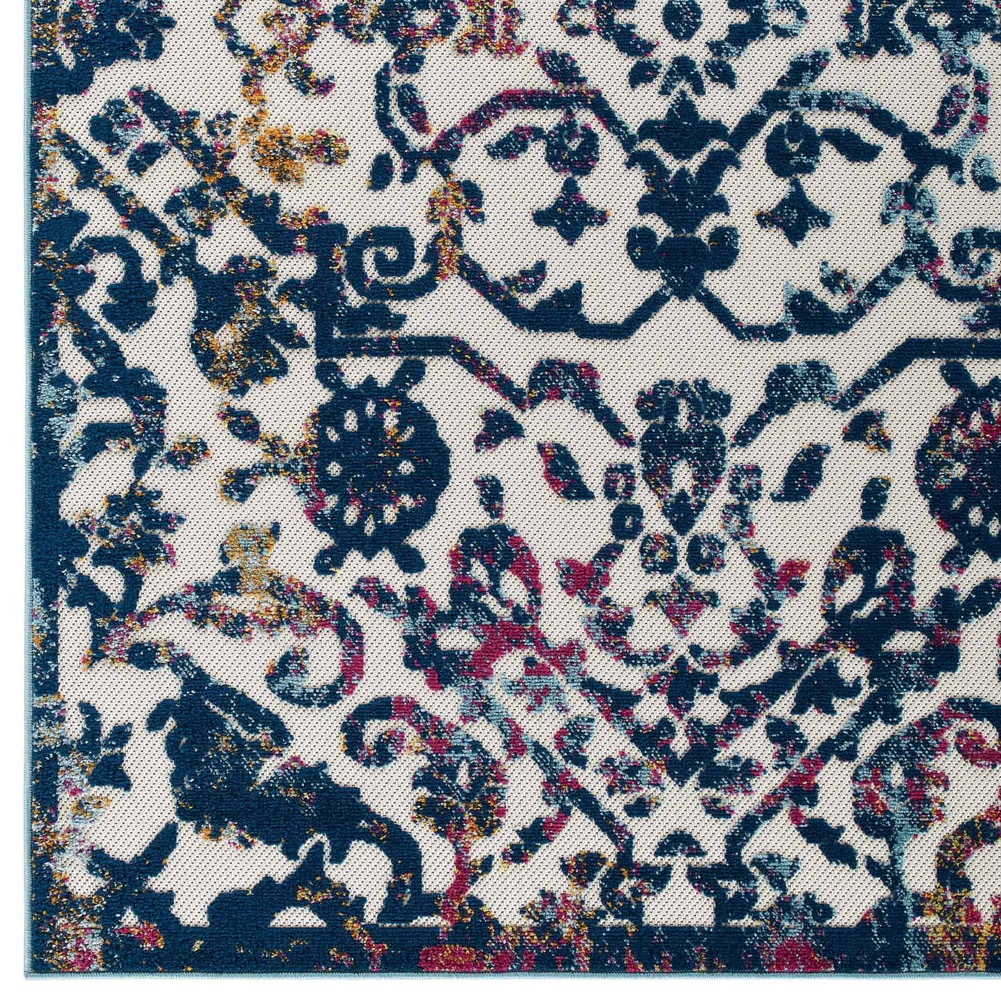 Reflect Primrose Ornate Floral Lattice 8x10 Indoor/Outdoor Area Rug by Modway