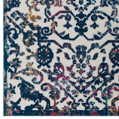 Reflect Primrose Ornate Floral Lattice 8x10 Indoor/Outdoor Area Rug by Modway