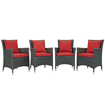 Sojourn 4 Piece Outdoor Patio Sunbrella¨ Dining Set by Modway
