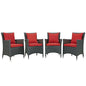Sojourn 4 Piece Outdoor Patio Sunbrella¨ Dining Set by Modway