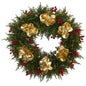20" Cedar Berry and Metallic Eucalyptus Artificial Wreath