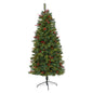 6' Mixed Pine Artificial Christmas Tree w/ 250 Clear LED Lights