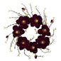 24"  Burgundy and Gold Magnolia Artificial Wreath