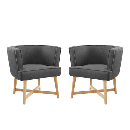 Anders Upholstered Fabric Accent Chair Set of 2 by Modway