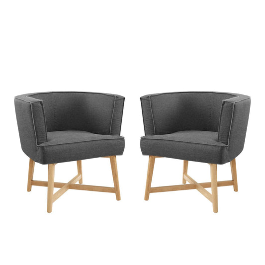 Anders Upholstered Fabric Accent Chair Set of 2 by Modway