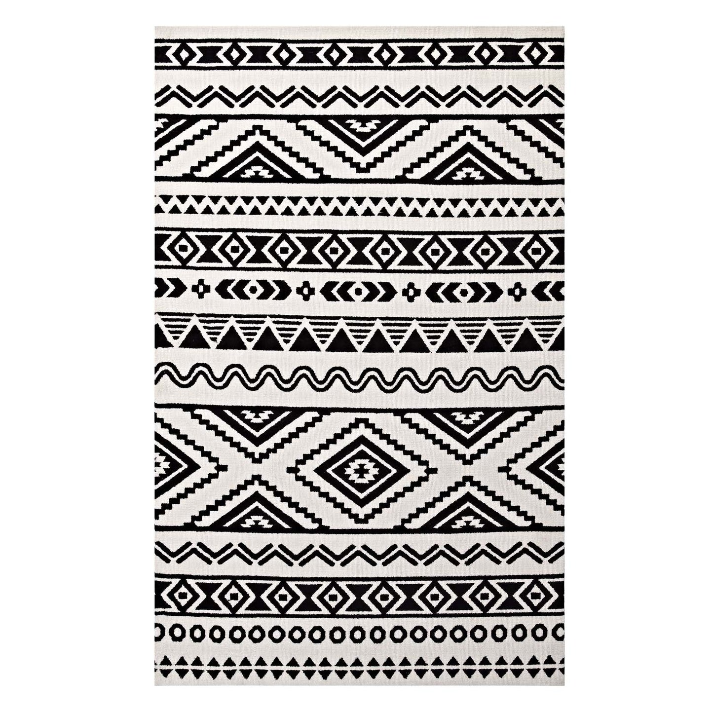 Haku Geometric Moroccan Tribal 5x8 Area Rug by Modway