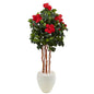 4.5' Hibiscus Tree in White Oval Vase