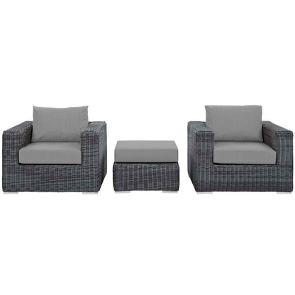 Summon 3 Piece Outdoor Patio Sunbrella¨ Sectional Set by Modway
