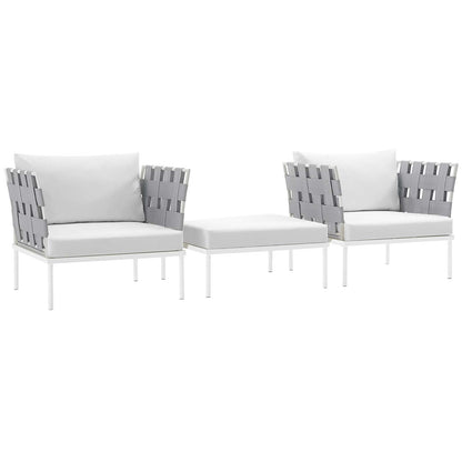 Harmony 3 Piece Outdoor Patio Aluminum Sectional Sofa Set by Modway