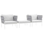 Harmony 3 Piece Outdoor Patio Aluminum Sectional Sofa Set by Modway