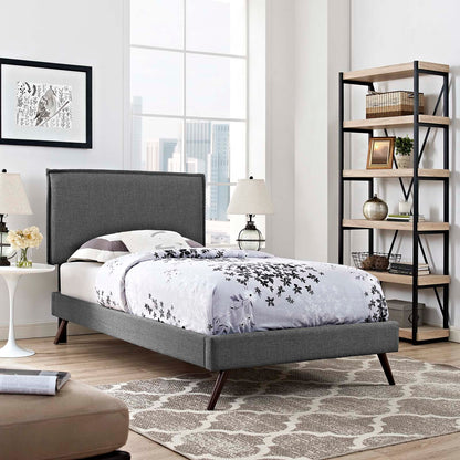 Amaris Twin Platform Bed with Round Splayed Legs