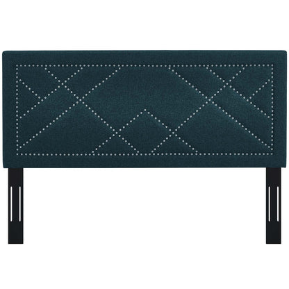 Reese Nailhead Upholstered Linen Fabric Full / Queen Headboard by Modway