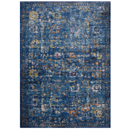 Minu Distressed Floral Lattice 4x6 Area Rug by Modway