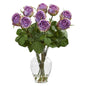 19"  Rose Artificial Arrangement in Glass Vase