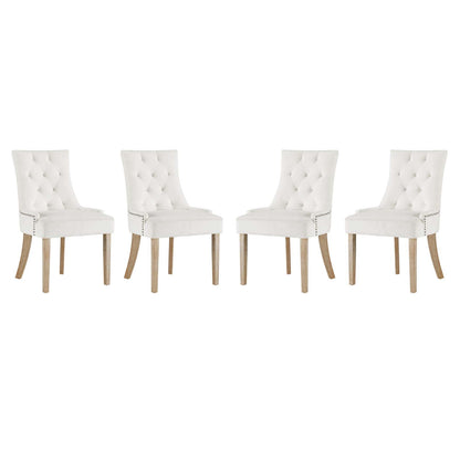 Pose Performance Velvet Dining Chair Set of 4 by Modway