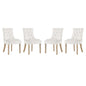 Pose Performance Velvet Dining Chair Set of 4 by Modway