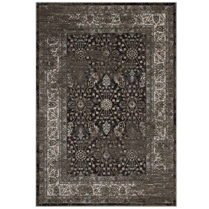Berit Distressed Vintage Floral Lattice 5x8 Area Rug by Modway