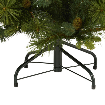 4' North Carolina Mixed Pine Artificial Christmas Tree w/ 130 Warm White LED
