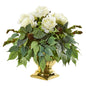14"  Rose Artificial Arrangement in Gold Urn
