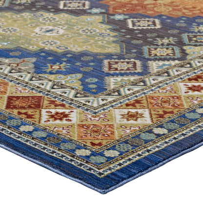 Atzi Distressed Southwestern Diamond Floral 8x10 Area Rug by Modway