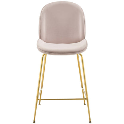Scoop Gold Stainless Steel Leg Performance Velvet Counter Stool by Modway