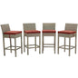 Conduit Outdoor Patio Wicker Rattan Bar Stool Set of 4 by Modway