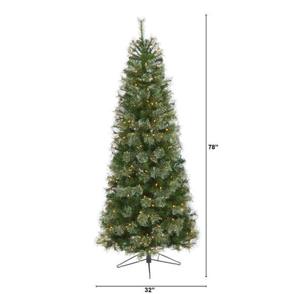 6.5' Cashmere Slim Artificial Christmas Tree with 350 Warm White Lights