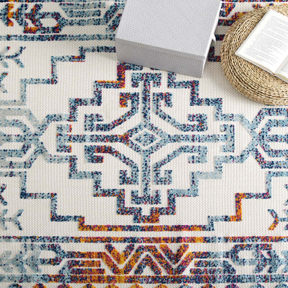 Reflect Nyssa Distressed Geometric Southwestern Aztec 5x8 Indoor/Outdoor Area Rug by Modway