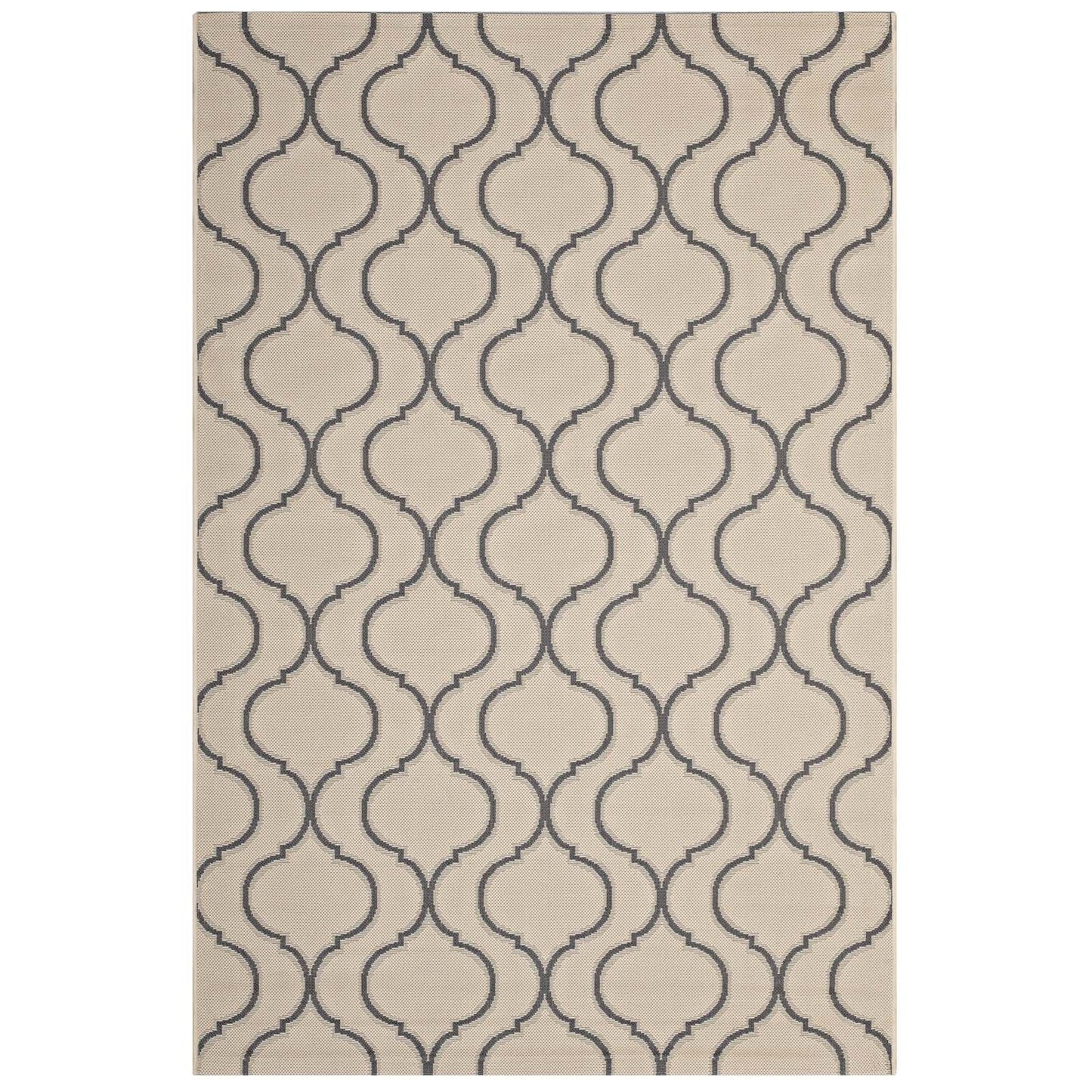 Linza Wave Abstract Trellis Indoor and Outdoor 8x10 Area Rug by Modway