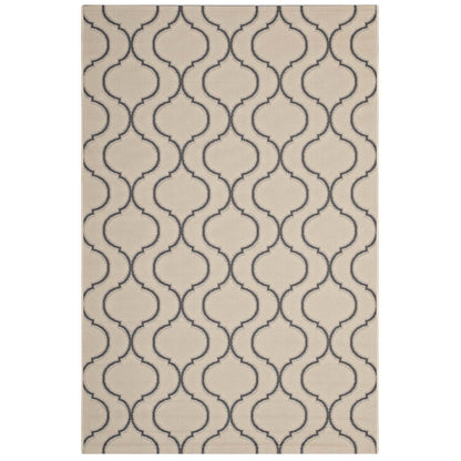 Linza Wave Abstract Trellis Indoor and Outdoor 8x10 Area Rug by Modway