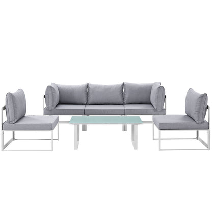 Fortuna 6 Piece Outdoor Patio Sectional Sofa Set by Modway