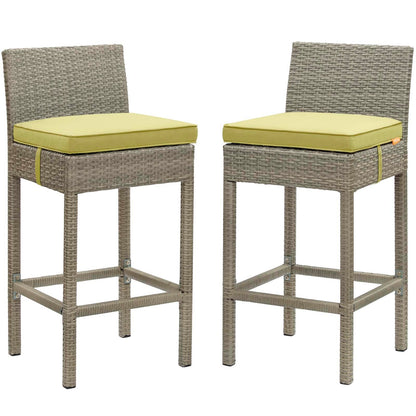 Conduit Outdoor Patio Wicker Rattan Bar Stool Set of 2 by Modway