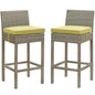 Conduit Outdoor Patio Wicker Rattan Bar Stool Set of 2 by Modway