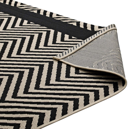 Optica Chevron With End Borders Indoor and Outdoor 5x8 Area Rug by Modway