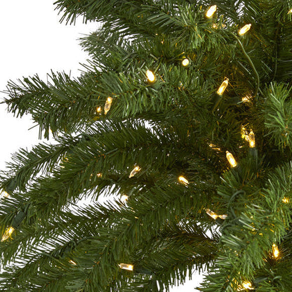 7' Christmas Palm Artificial Tree with 300 White Warm LED Lights