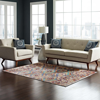 Centehua Distressed Southwestern Aztec 8x10 Area Rug by Modway