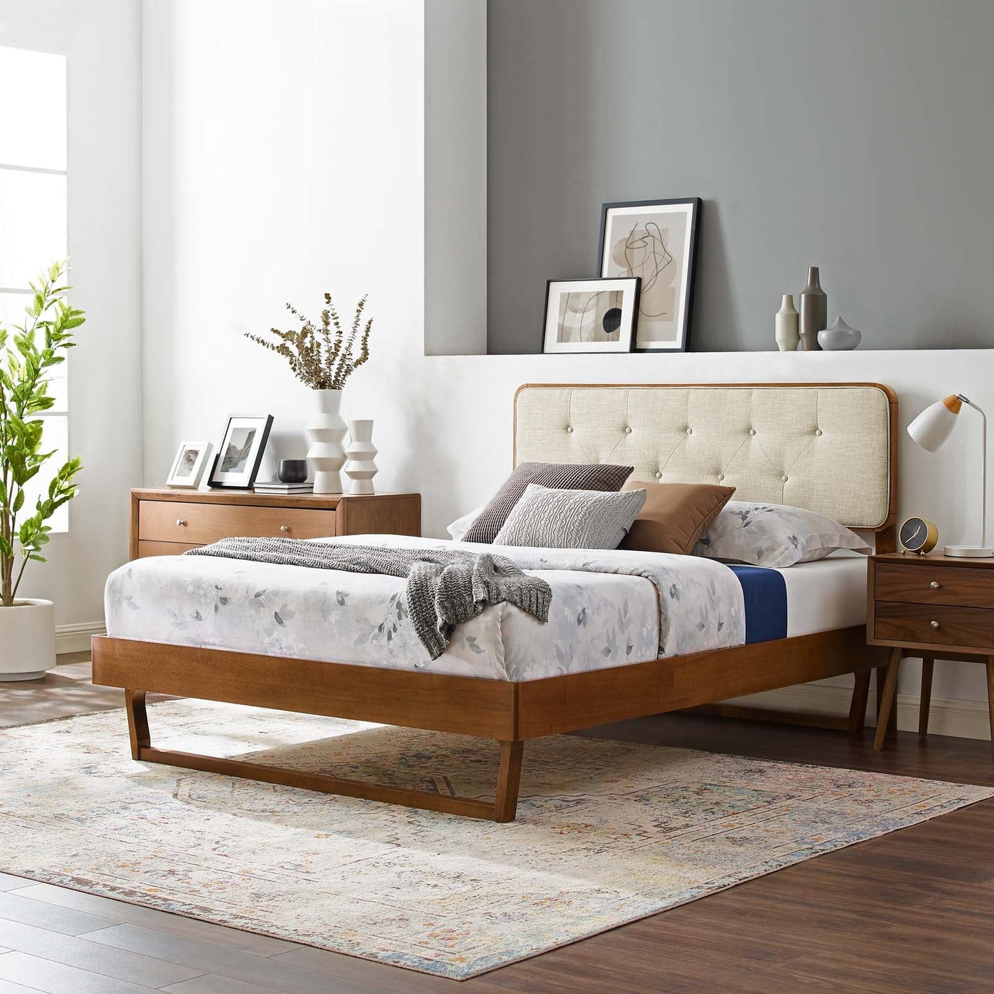 Bridgette Wood Full Platform Bed With Angular Frame by Modway