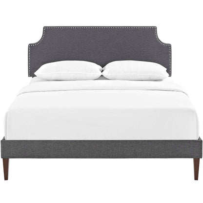 Corene Full Fabric Platform Bed with Squared Taper