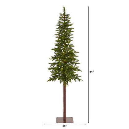 7' Alaskan Alpine Artificial Christmas Tree with 150 Clear Microdot