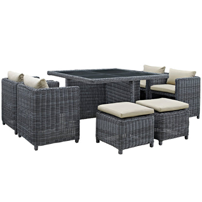 Summon 9 Piece Outdoor Patio Sunbrella¨ Dining Set by Modway