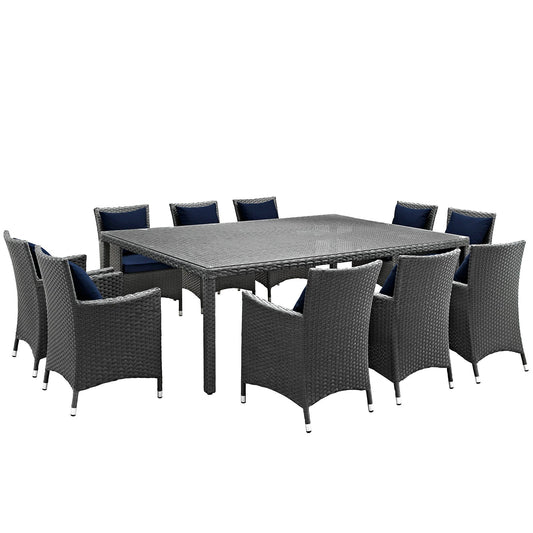 Sojourn 11 Piece Outdoor Patio Sunbrella¨ Dining Set by Modway