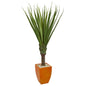 5.5' Spiky Agave Artificial Plant in Orange Planter