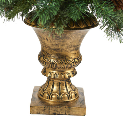 4' Pine, Pinecone and Berries Artificial Christmas Tree in Decorative Urn